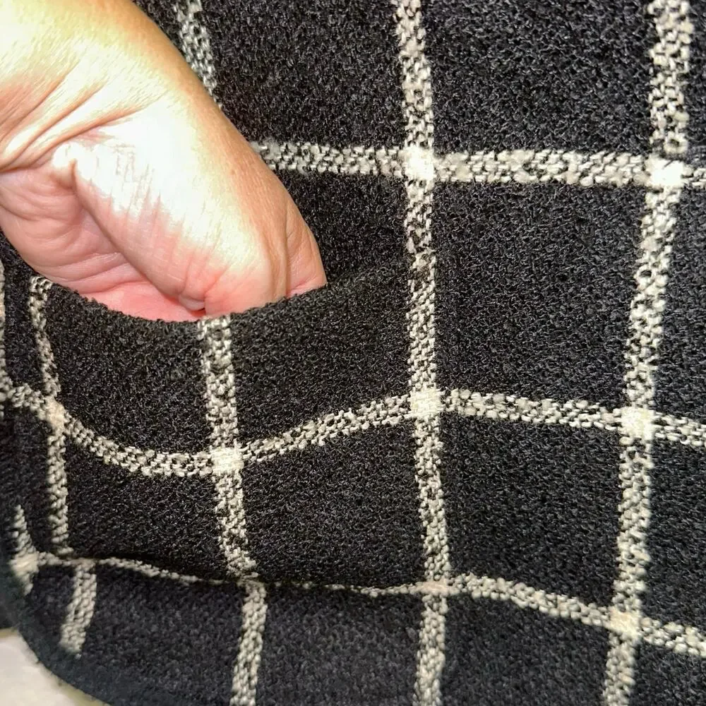 Vintage Koret Wool Blend‎ Blazer 10 Petite Black White Windowpane